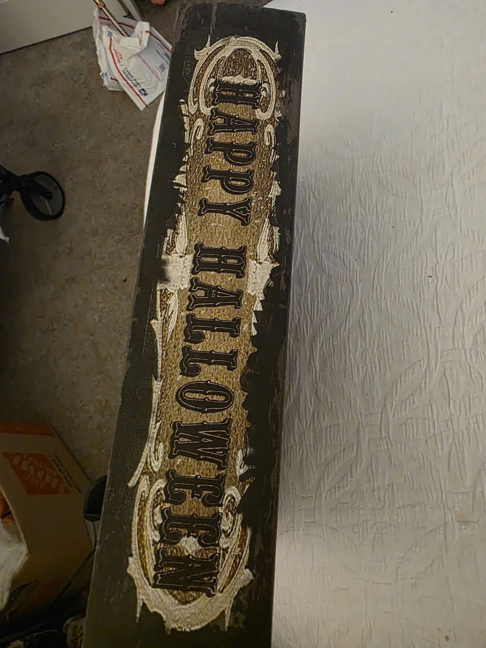 Vintage-Style Happy Halloween Faux Book Prop/ Orange & Black